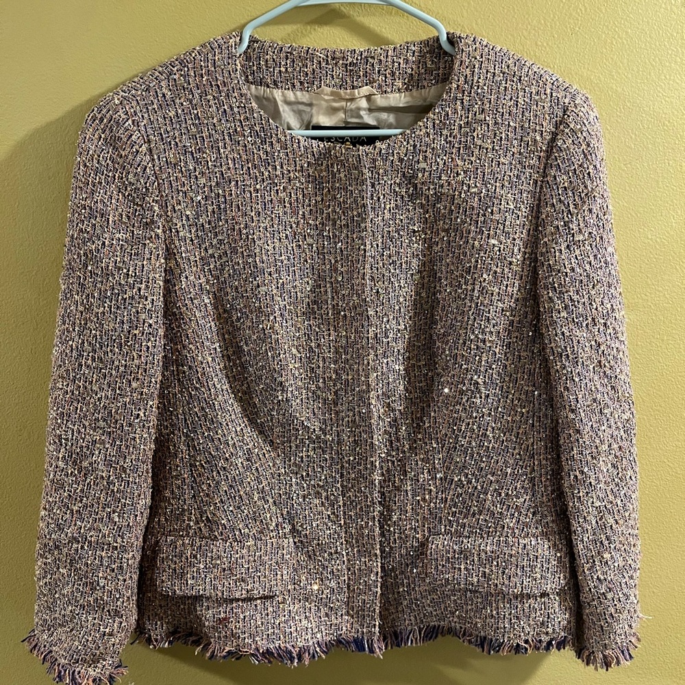 Escada Purple Blazer Textured Bouclé